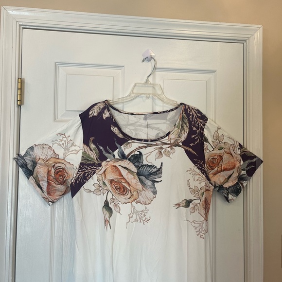 Women's Plus Size Elegant Floral Print Color Block Long Maxi Dress 18W & 22W - Picture 8 of 9